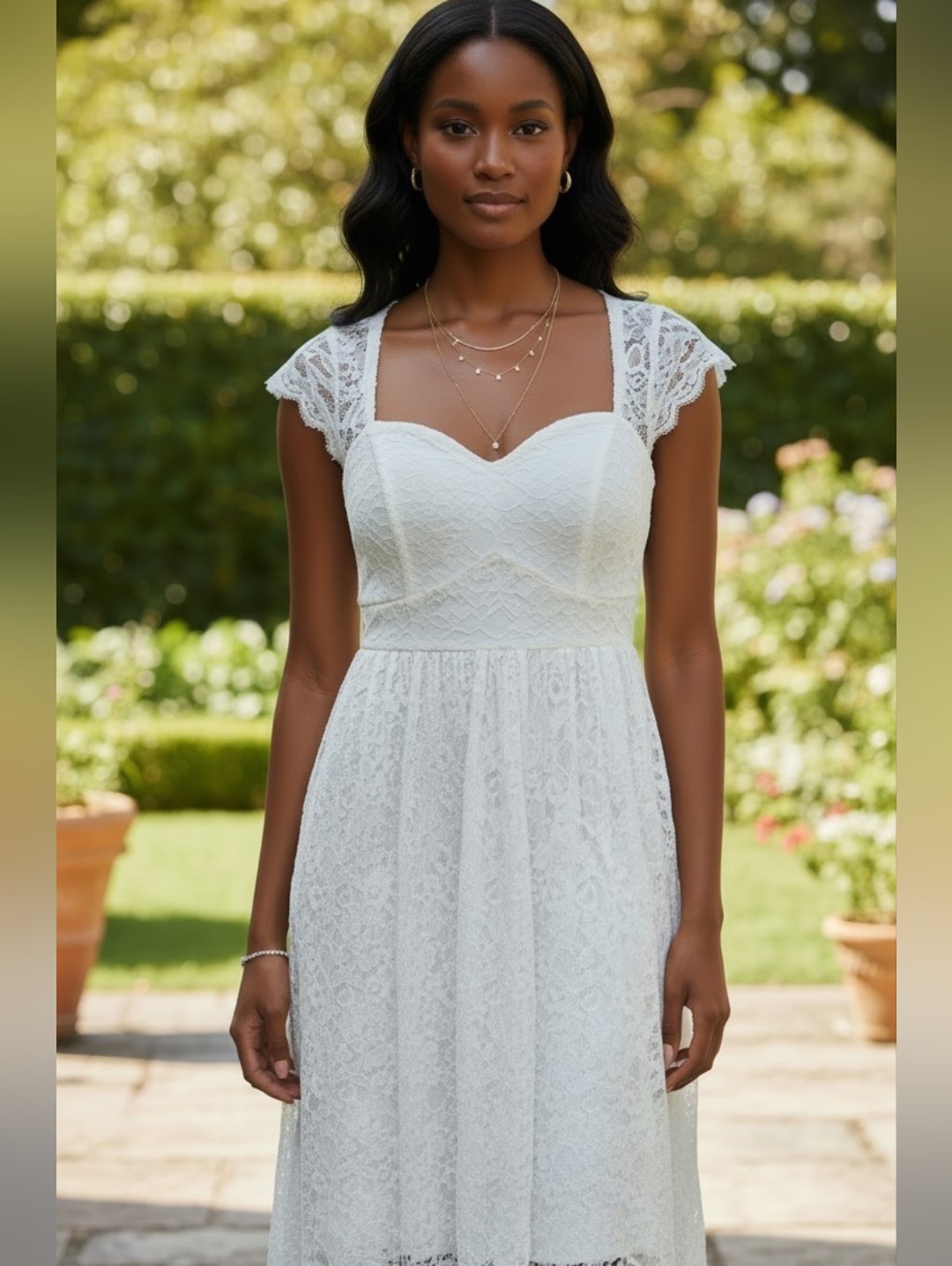 Torrid Nwt White Lace Overlay Sweetheart Midi Dress Size 00 Wedding Guest